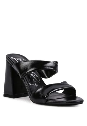 High Block Heel Double Strap Sandals