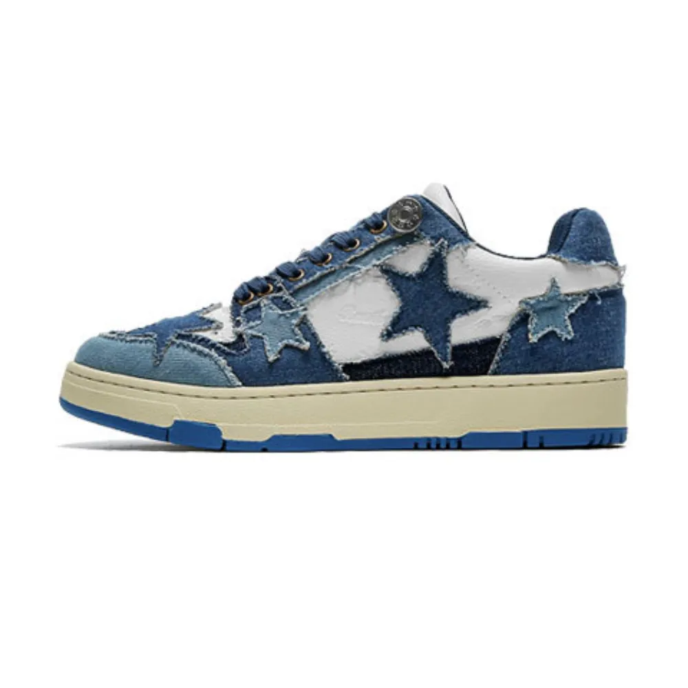 High Street Cowboy Star Patchwork Blue Sneakers