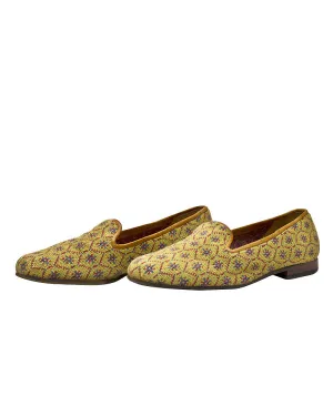 Honeycomb Pattern Needlepoint Slippers
