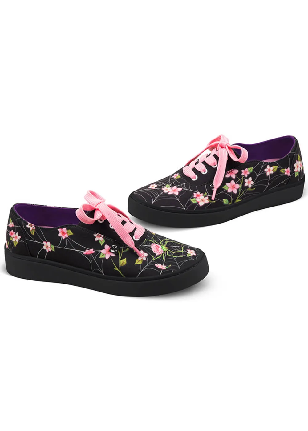 Hot Chocolate Design Spider Blossom Sneakers Trainers Black