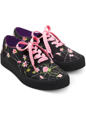 Hot Chocolate Design Spider Blossom Sneakers Trainers Black