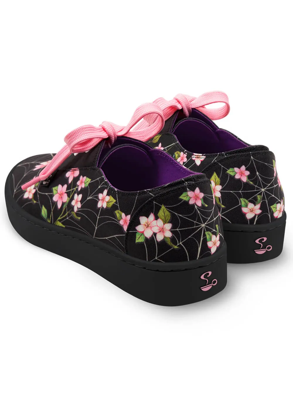 Hot Chocolate Design Spider Blossom Sneakers Trainers Black