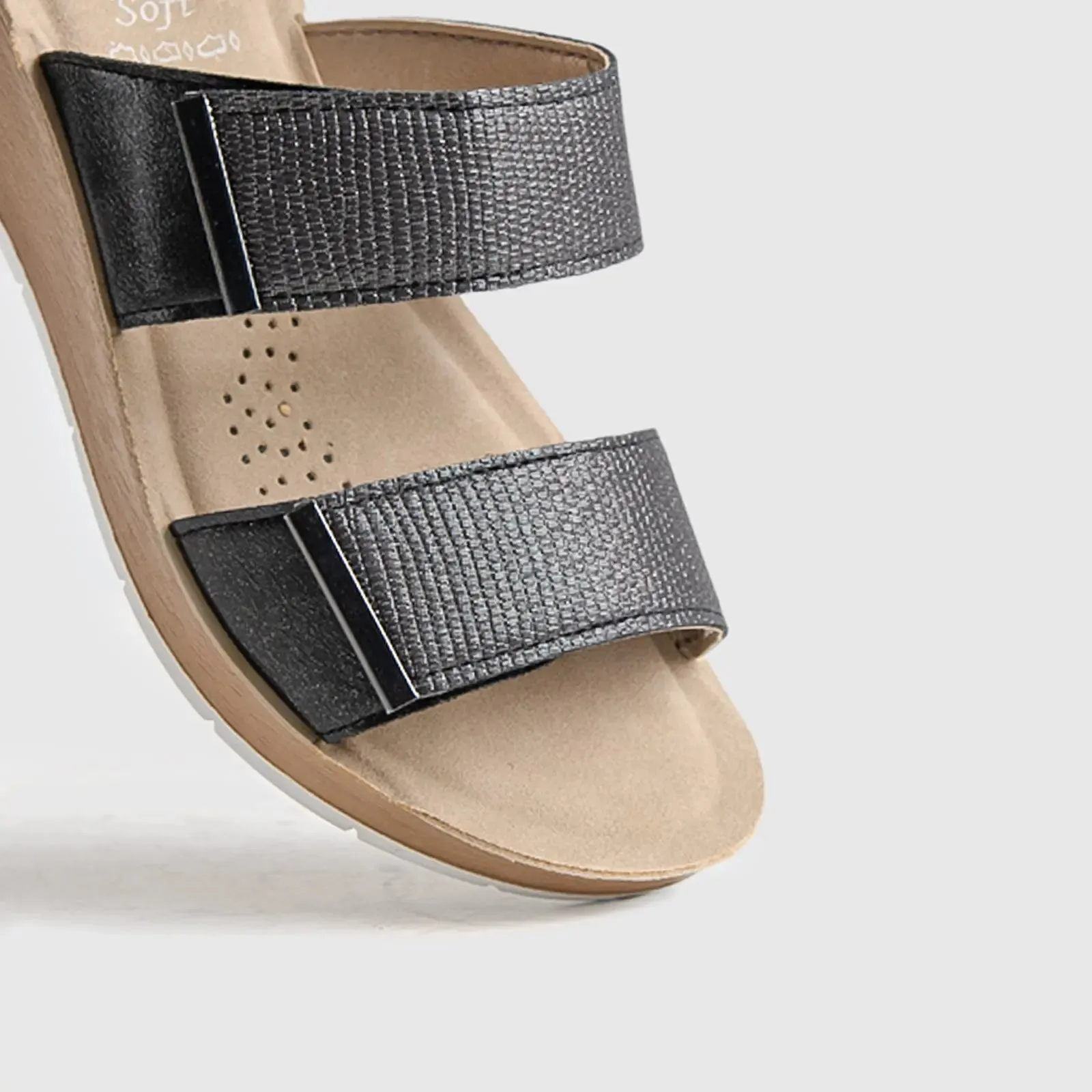 Ladies Comfort Sandals RN012 Pewter