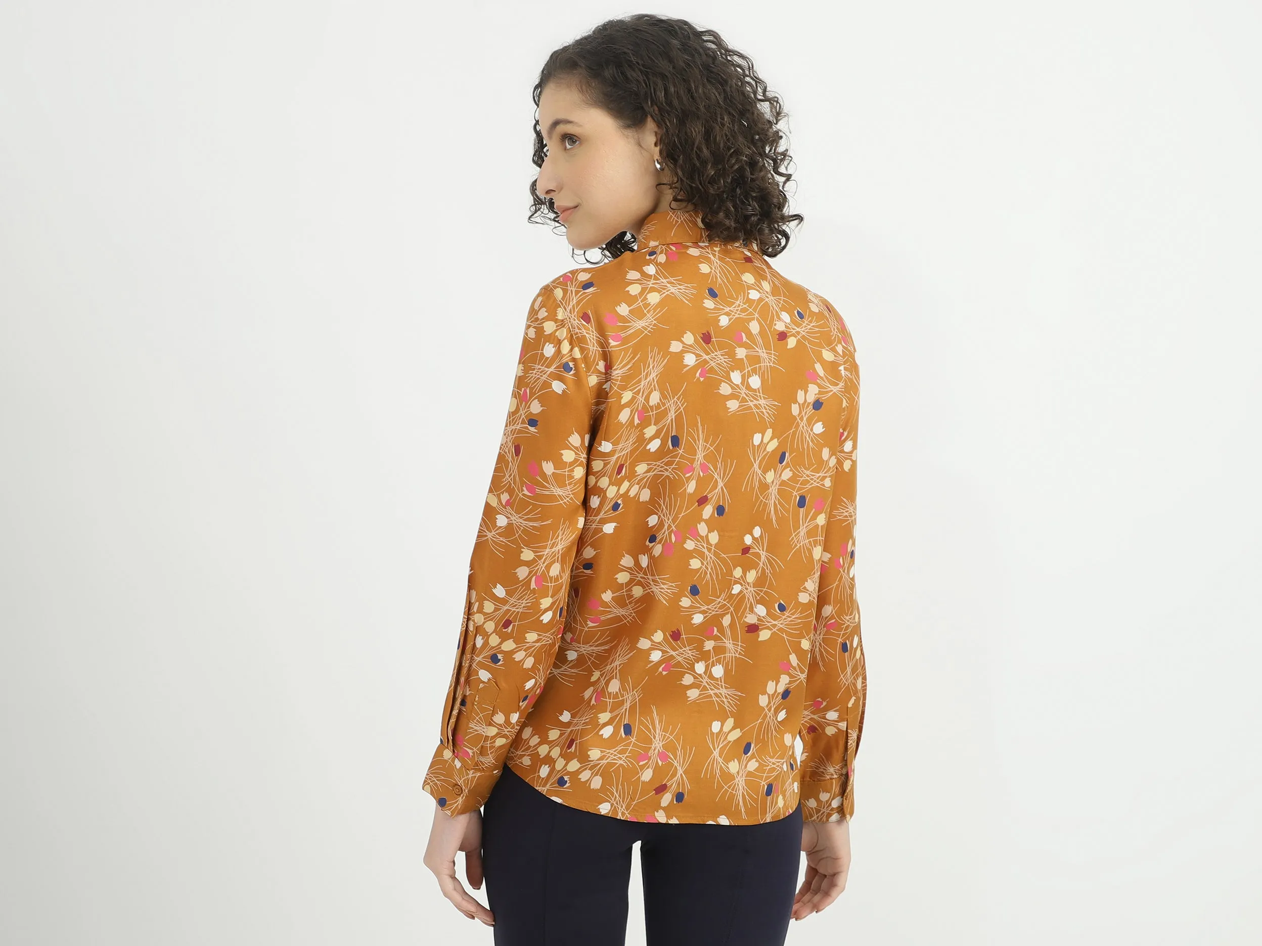 Ladies Long Sleeve Printed Shirt