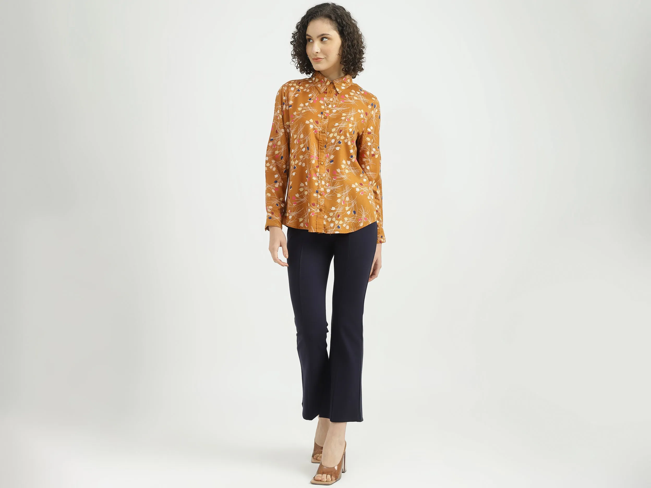 Ladies Long Sleeve Printed Shirt