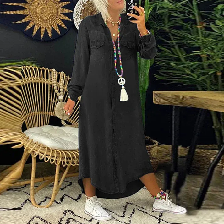 Lia | Comfortable Denim Shirt Dress