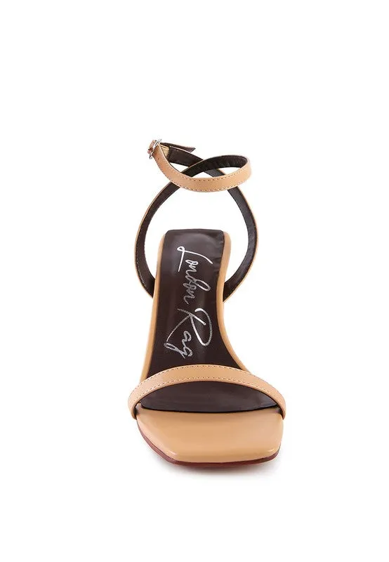 London Rag Block Heel Ankle Strap Sandals