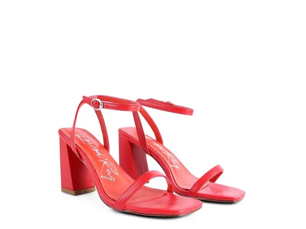London Rag Block Heel Ankle Strap Sandals