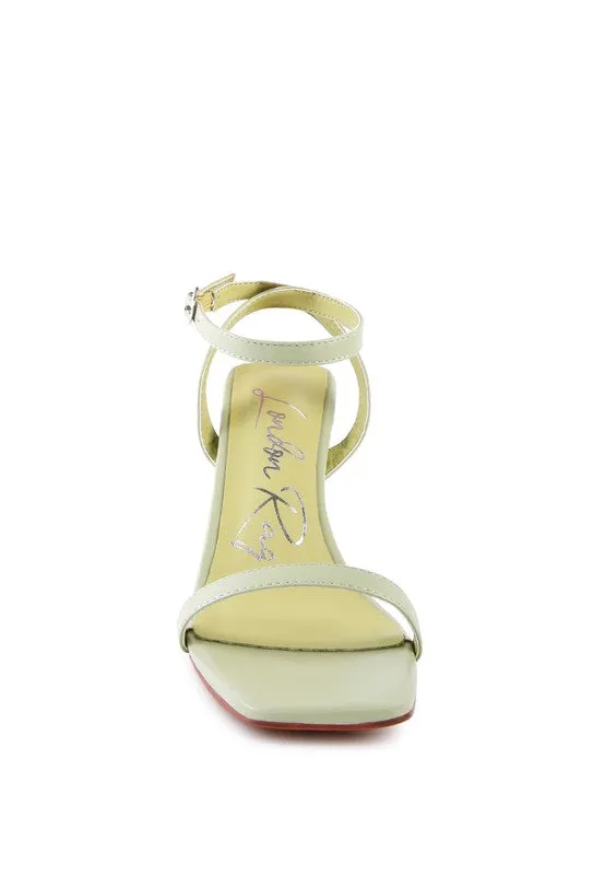 London Rag Block Heel Ankle Strap Sandals