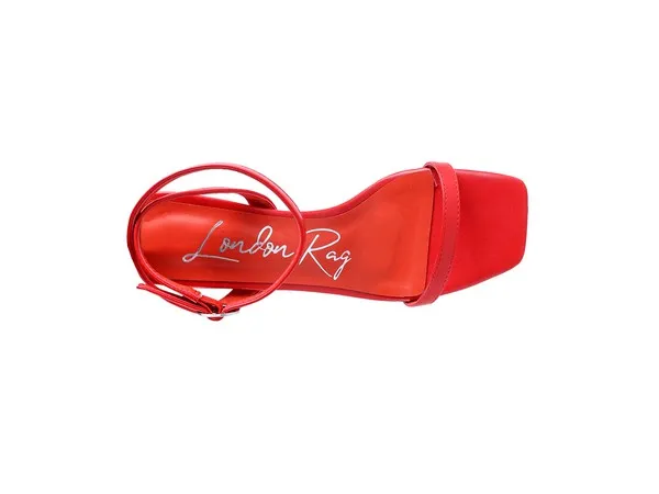 London Rag Block Heel Ankle Strap Sandals