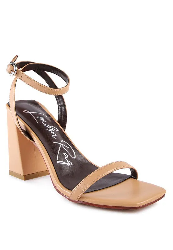 London Rag Block Heel Ankle Strap Sandals