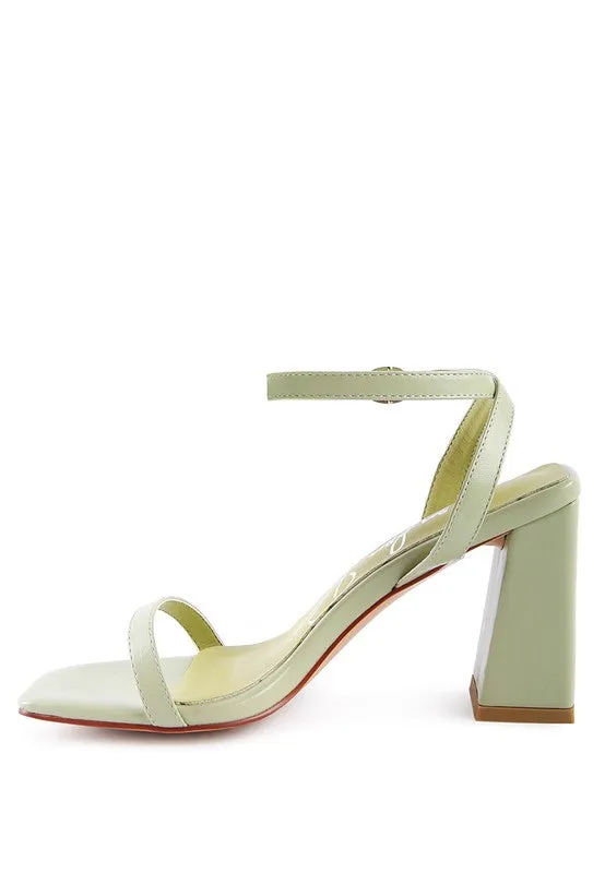 London Rag Block Heel Ankle Strap Sandals