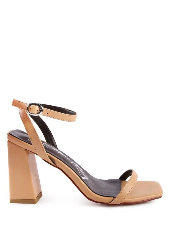 London Rag Block Heel Ankle Strap Sandals