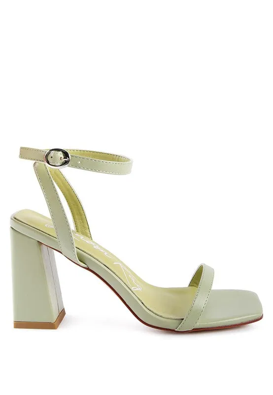 London Rag Block Heel Ankle Strap Sandals