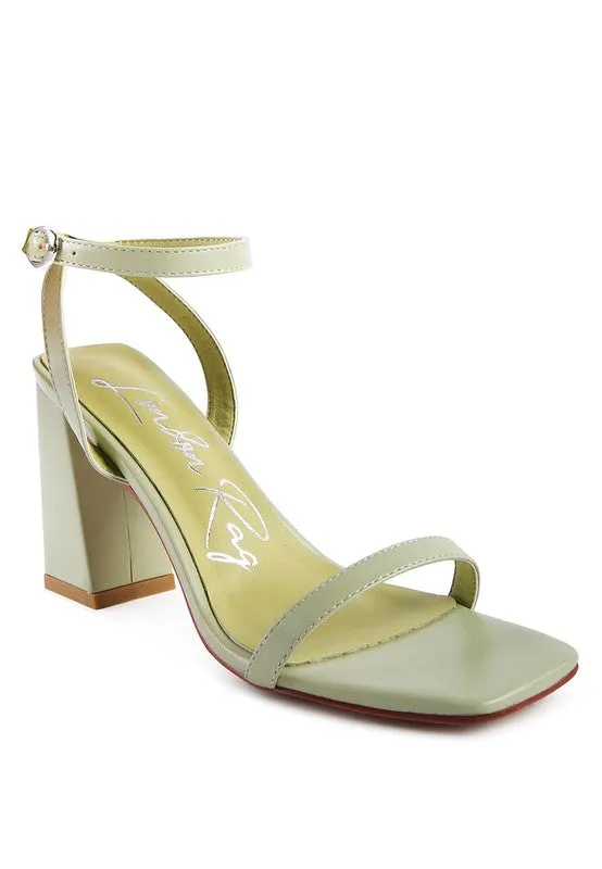 London Rag Block Heel Ankle Strap Sandals