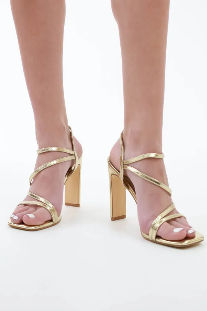 Luxe Strappy High Heels -Black