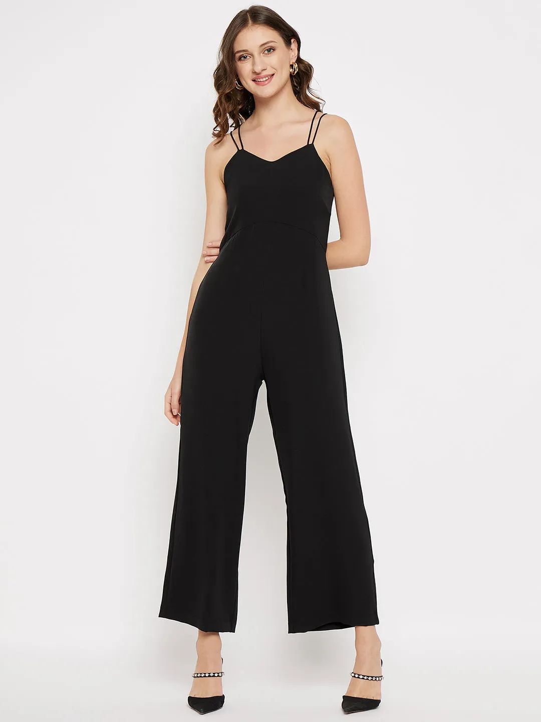 Madame  Cami-Neckline Black Jumpsuit