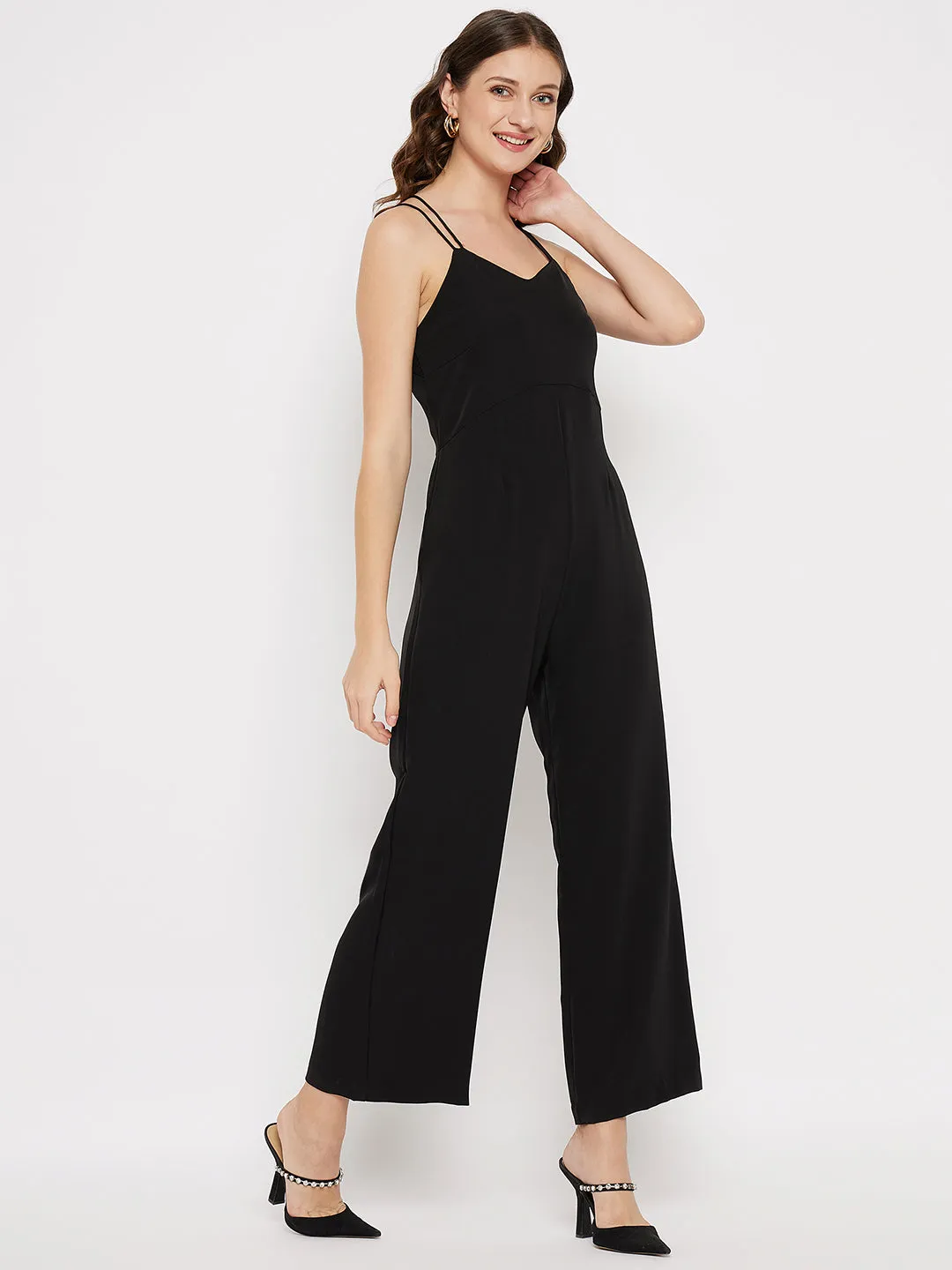 Madame  Cami-Neckline Black Jumpsuit