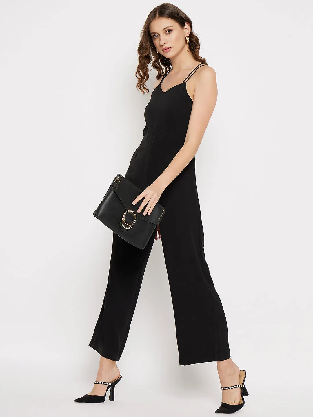 Madame  Cami-Neckline Black Jumpsuit
