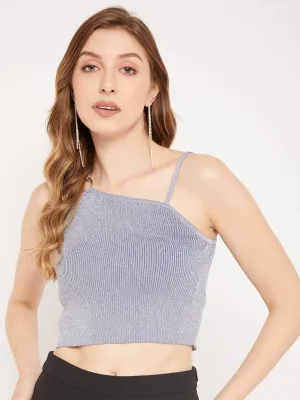Madame Embellished One Shoulder Crop Top