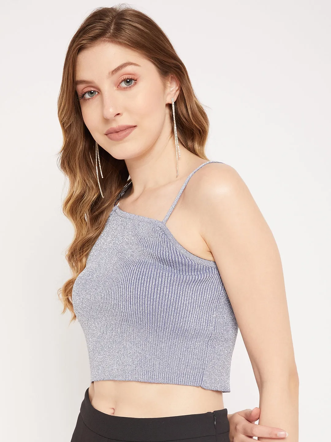 Madame Embellished One Shoulder Crop Top