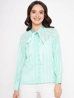 Madame Sea Green Knot Detailing Top