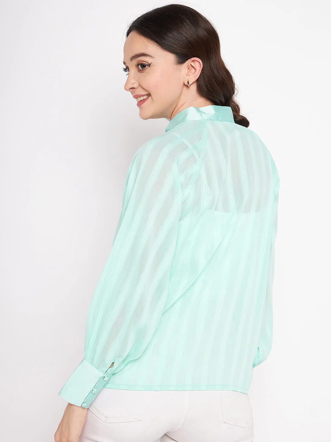 Madame Sea Green Knot Detailing Top