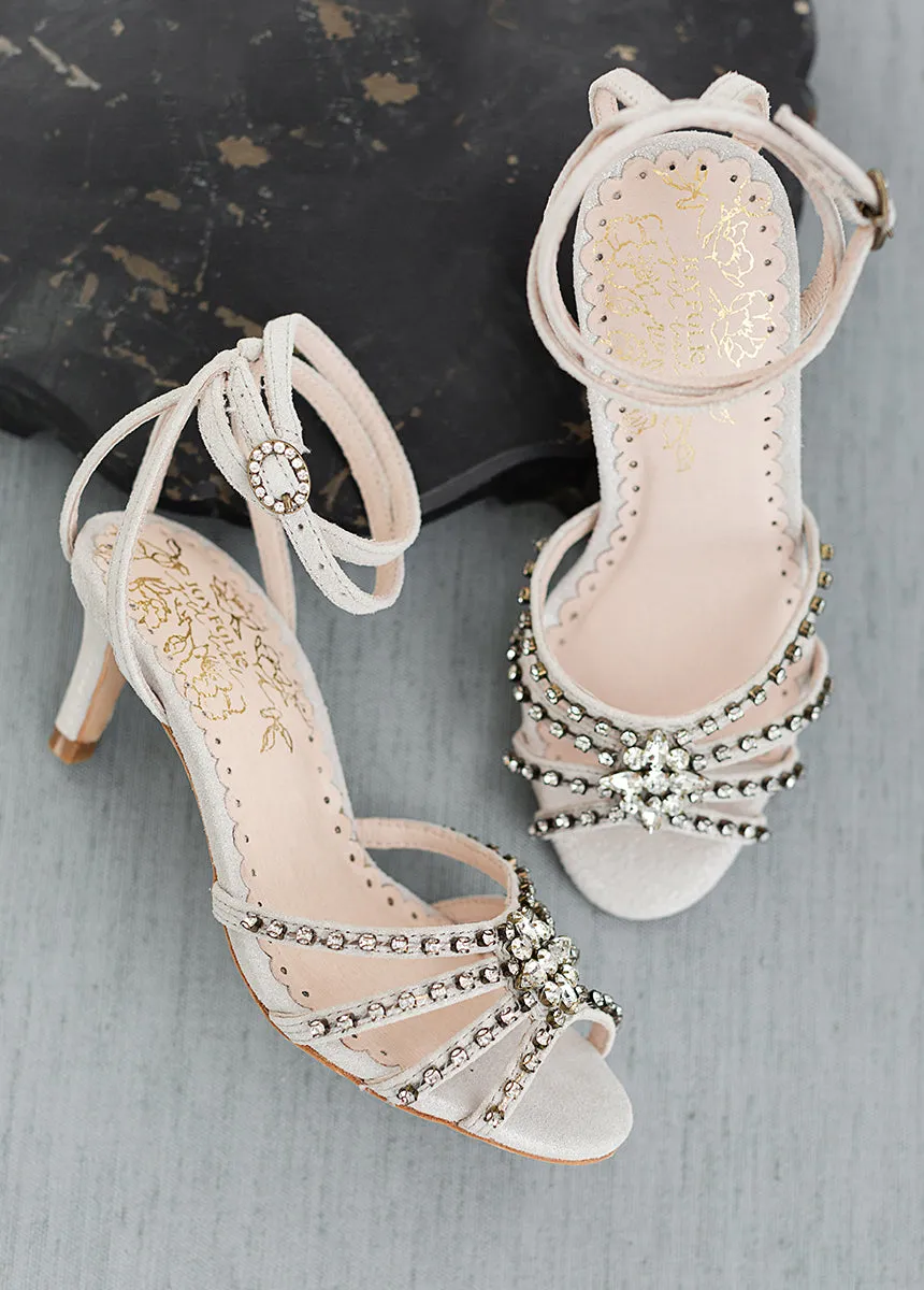 Maelyn Leather Heel in Silver