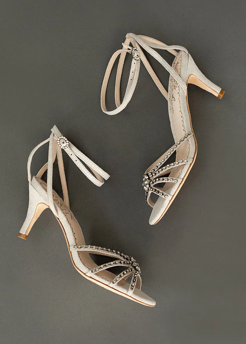 Maelyn Leather Heel in Silver
