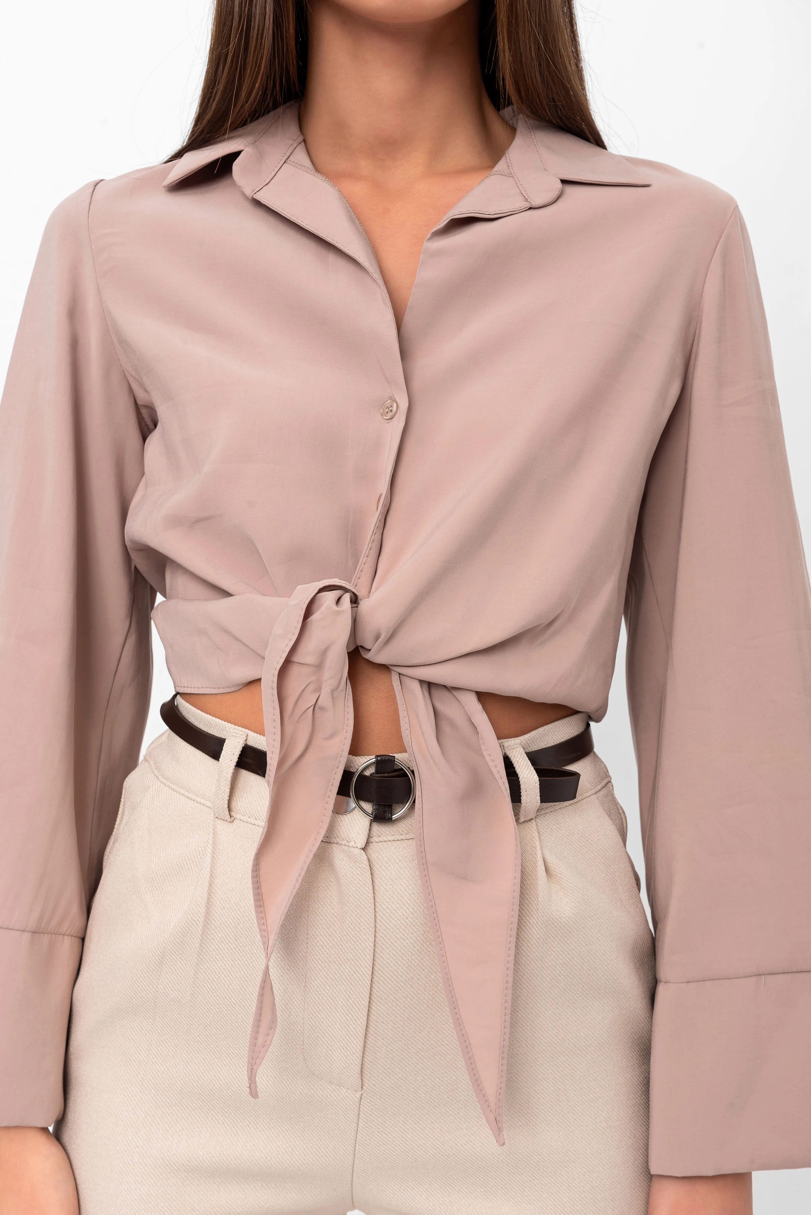 Marilyn Tie-Up Shirt - Beige