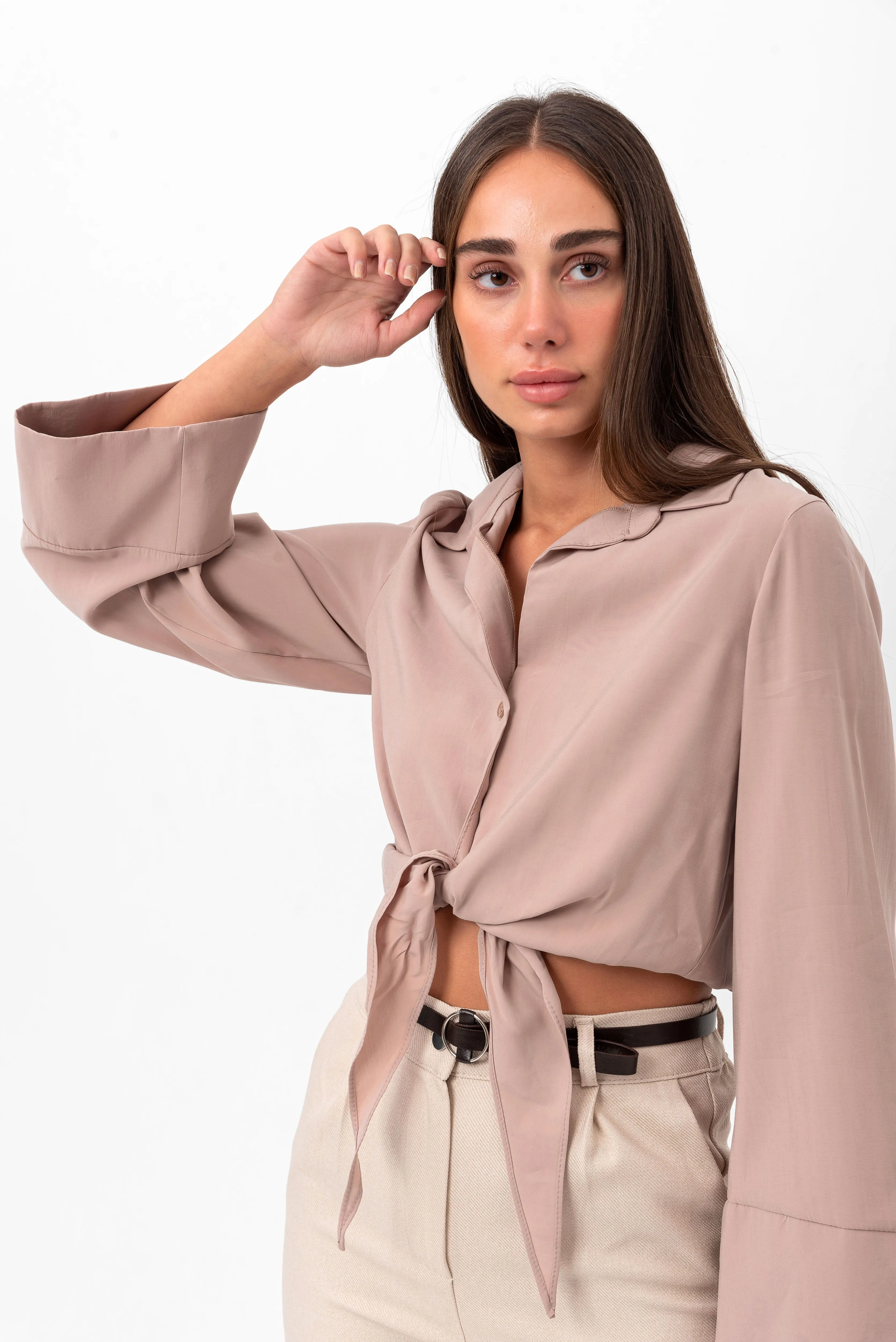 Marilyn Tie-Up Shirt - Beige