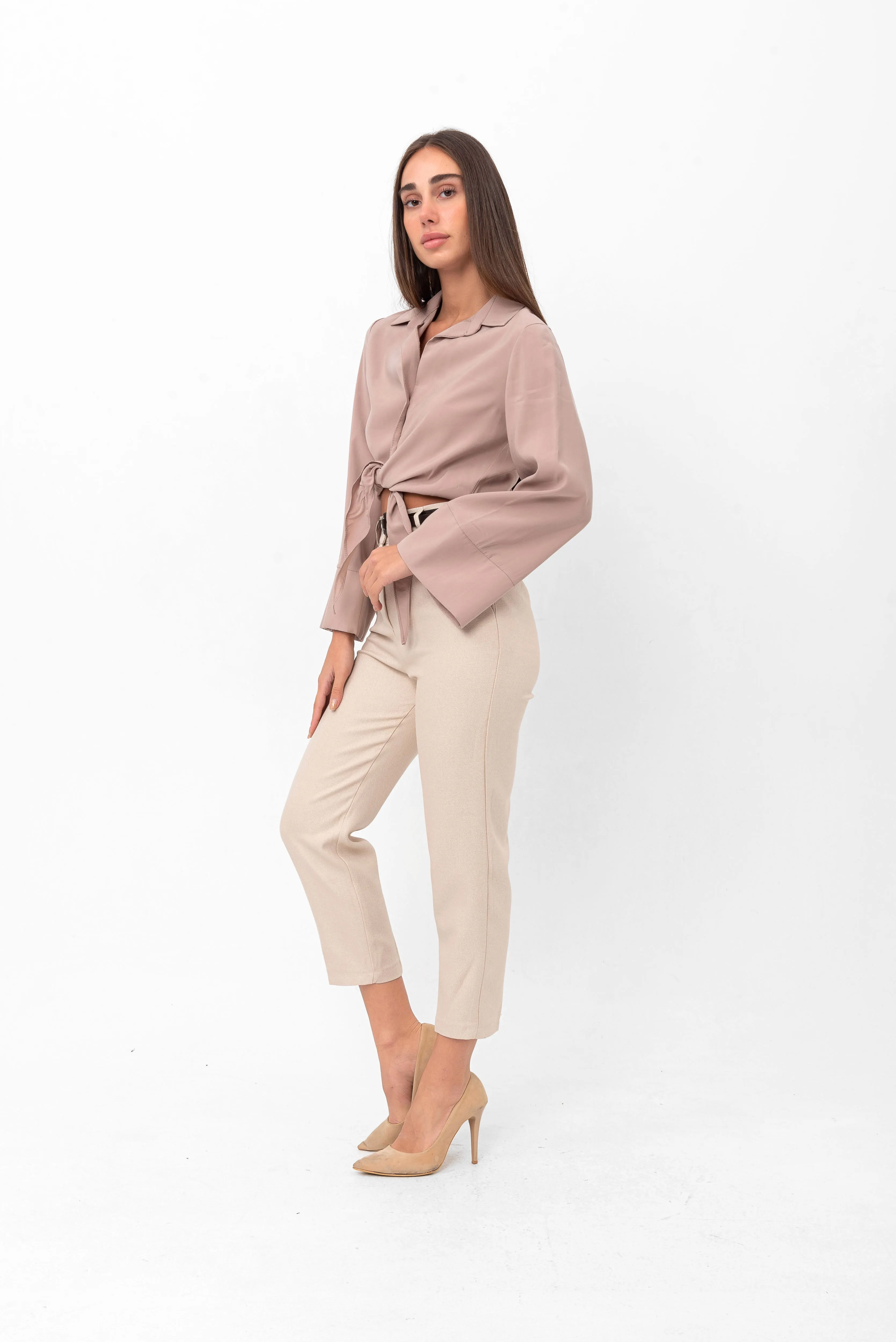 Marilyn Tie-Up Shirt - Beige