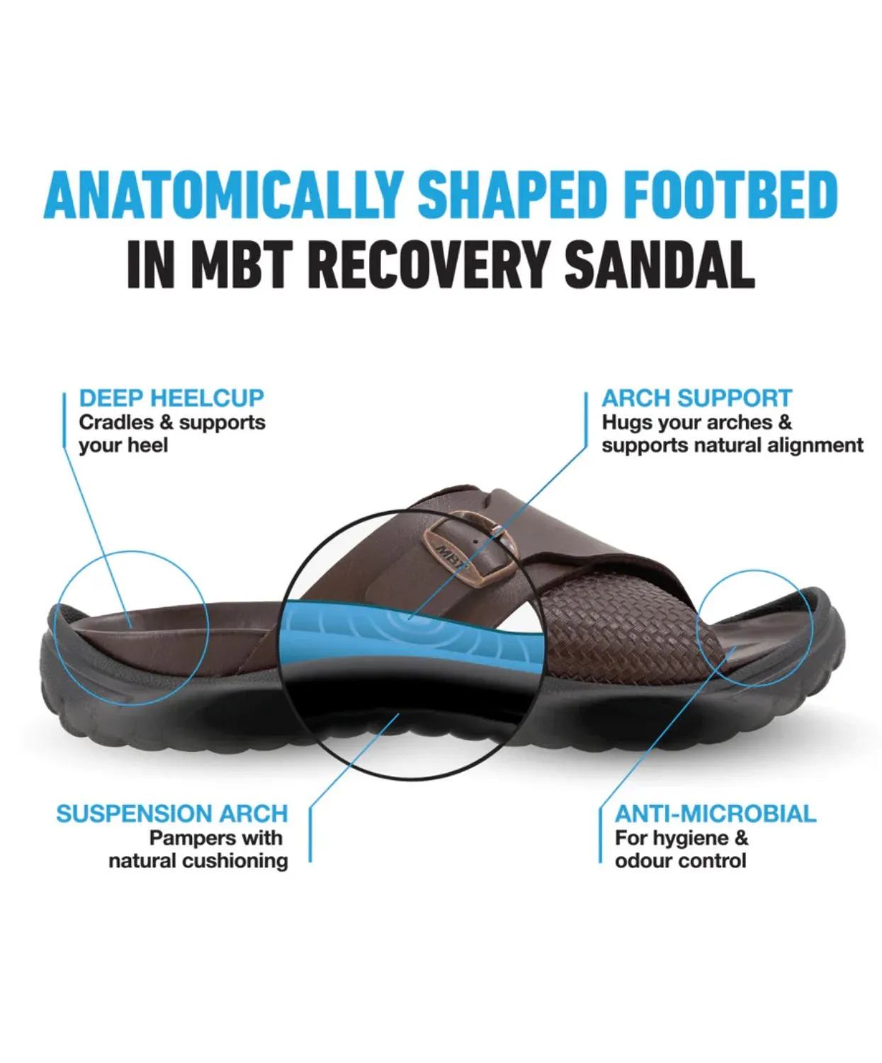 MBT Fuji II Dark Brown Womens Recovery Sandals