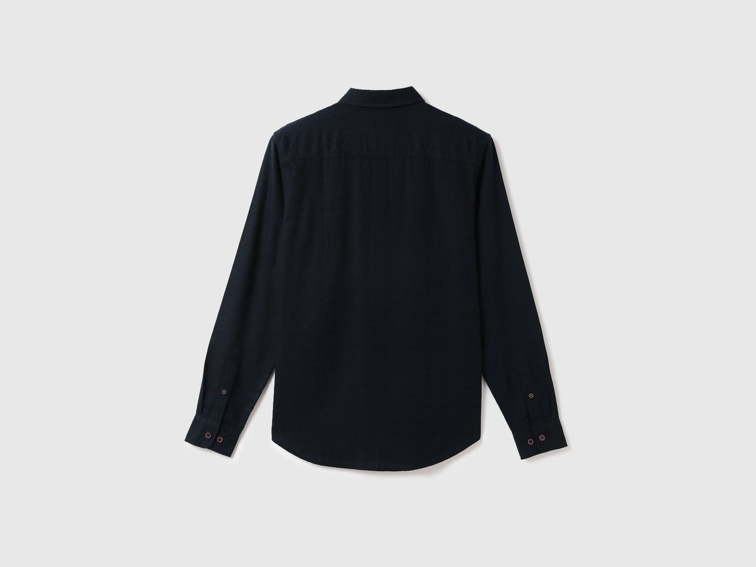 Men Checked Spread Collar Shirt
