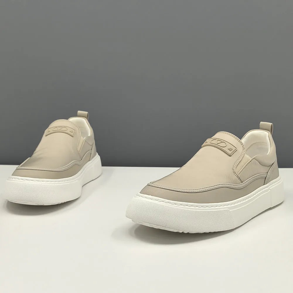 Men Minimalism Plain Canvas Flat Casual Loafers