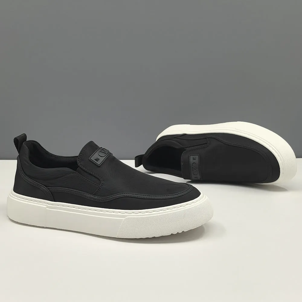 Men Minimalism Plain Canvas Flat Casual Loafers