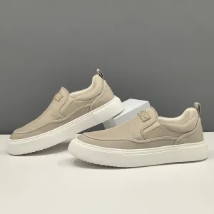 Men Minimalism Plain Canvas Flat Casual Loafers