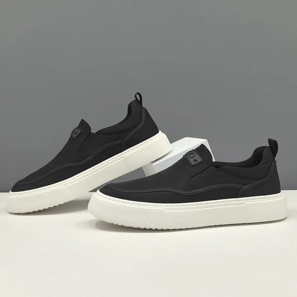 Men Minimalism Plain Canvas Flat Casual Loafers