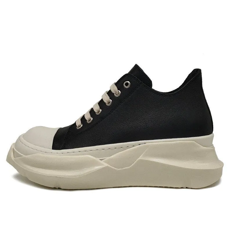 Men Preppy Style Lace Up Platform Height Increasing Sneakers