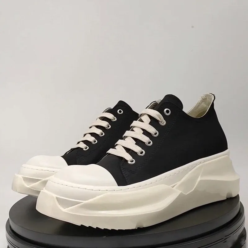Men Preppy Style Lace Up Platform Height Increasing Sneakers