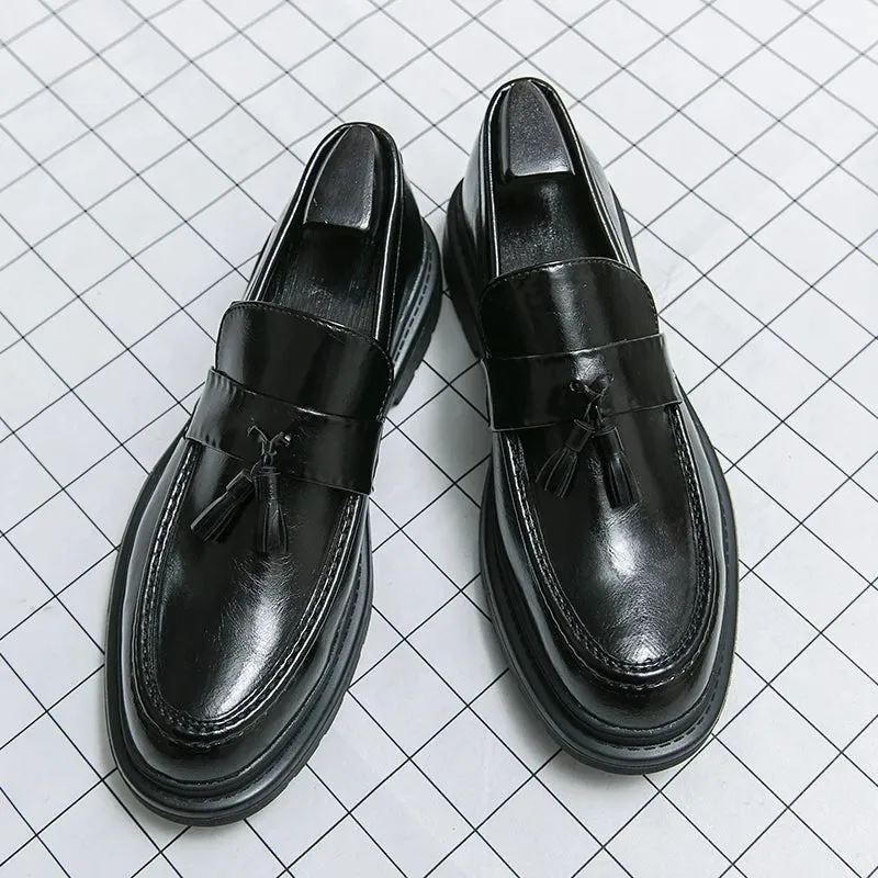 Men's Casual Moccasins Black Fashion Luxury Loafers Wedding Shoes