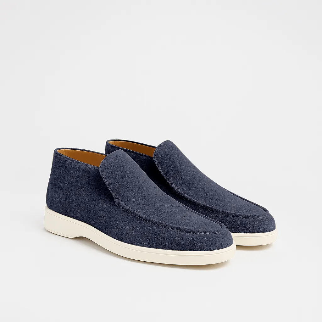Men's – High Loafers – Suede Material, Classic Design – Smart Casual Footwear