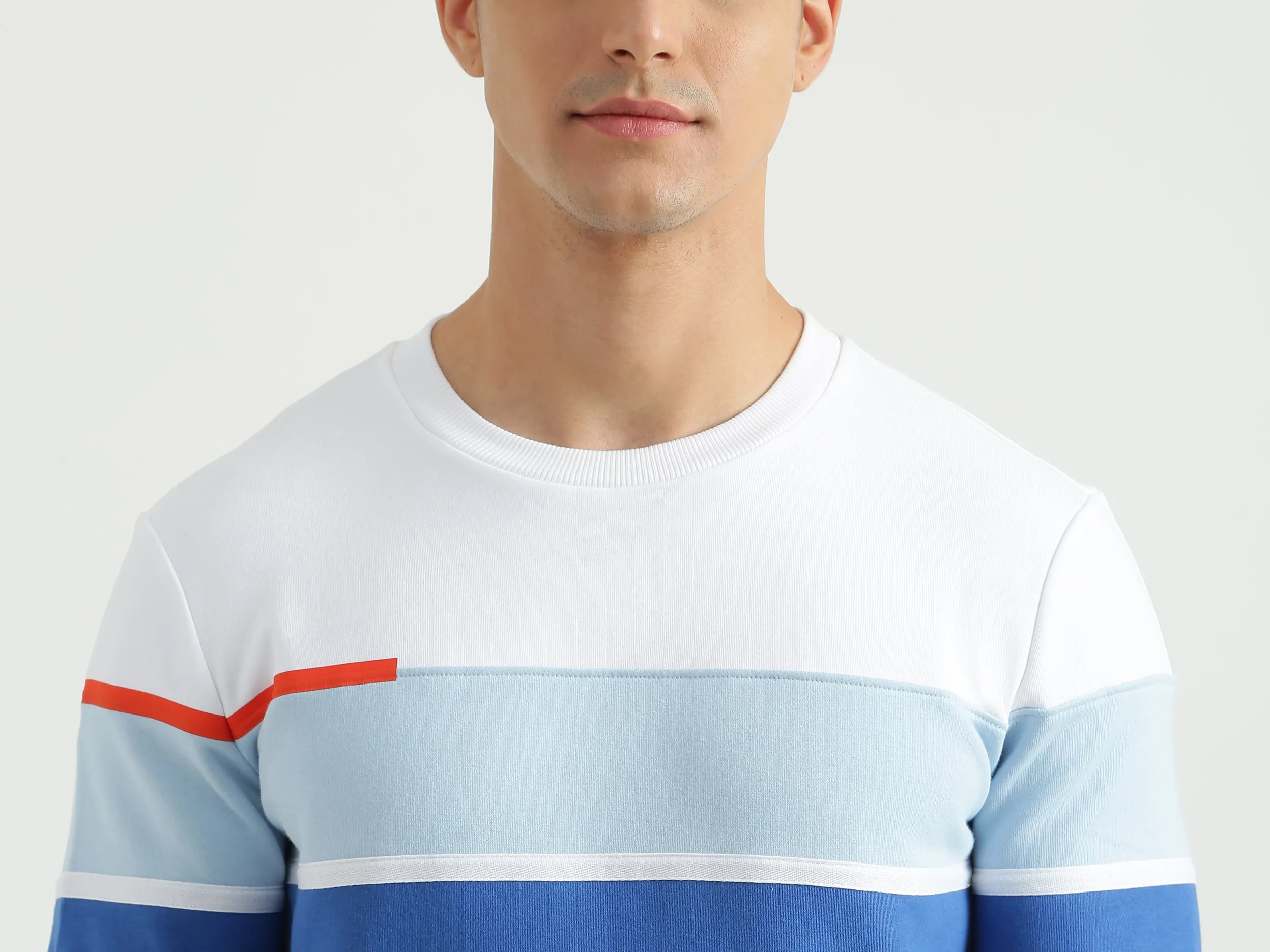 Mens Long Sleeve Stripe Sweatshirt