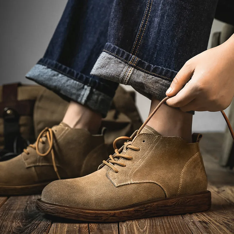 Men's Summer Thin Breathable Retro Versatile British Style Middle Boots