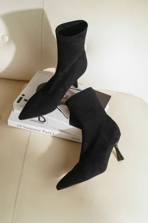 Meredith Suede Ankle Boots - Black