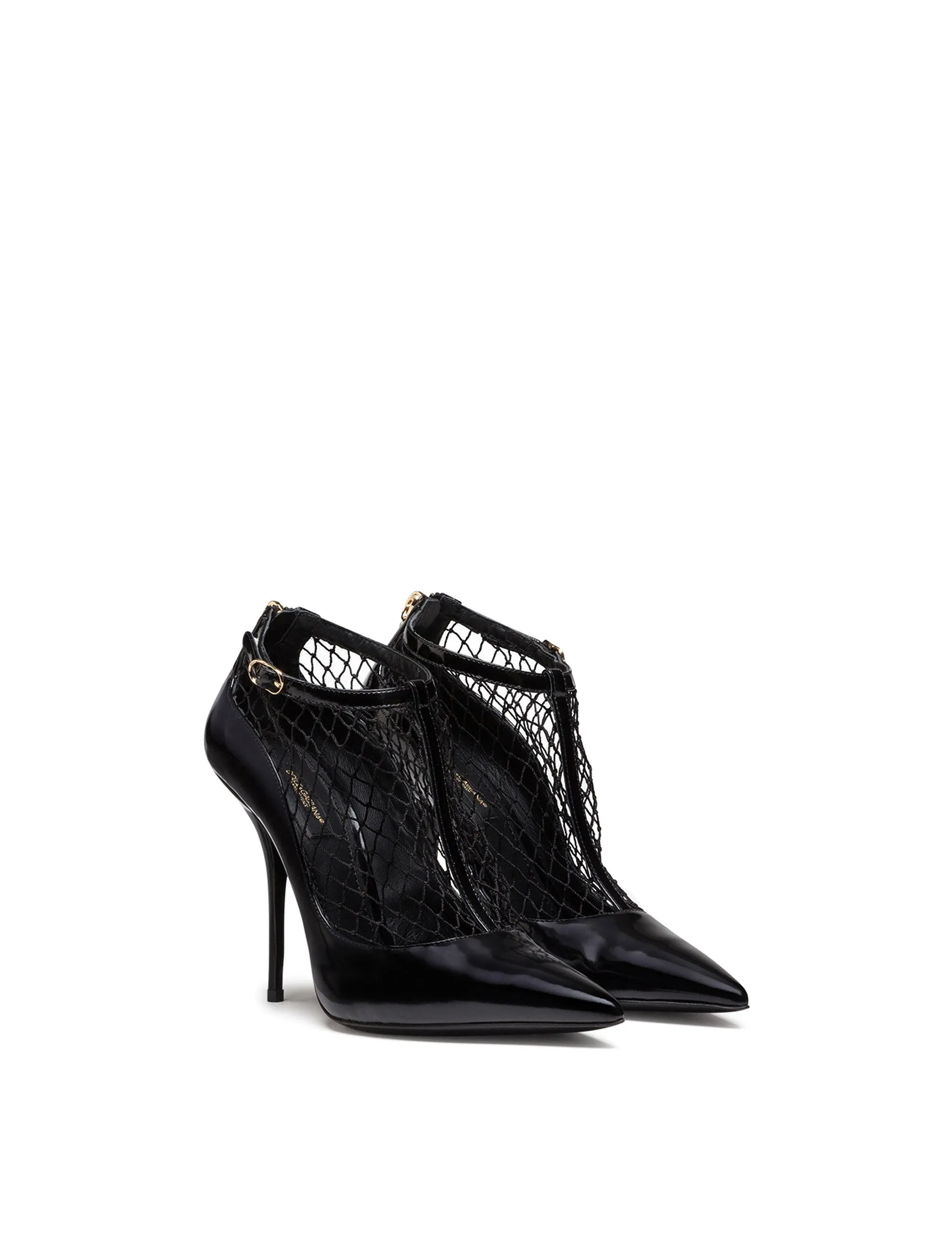 Mesh t-strap heels