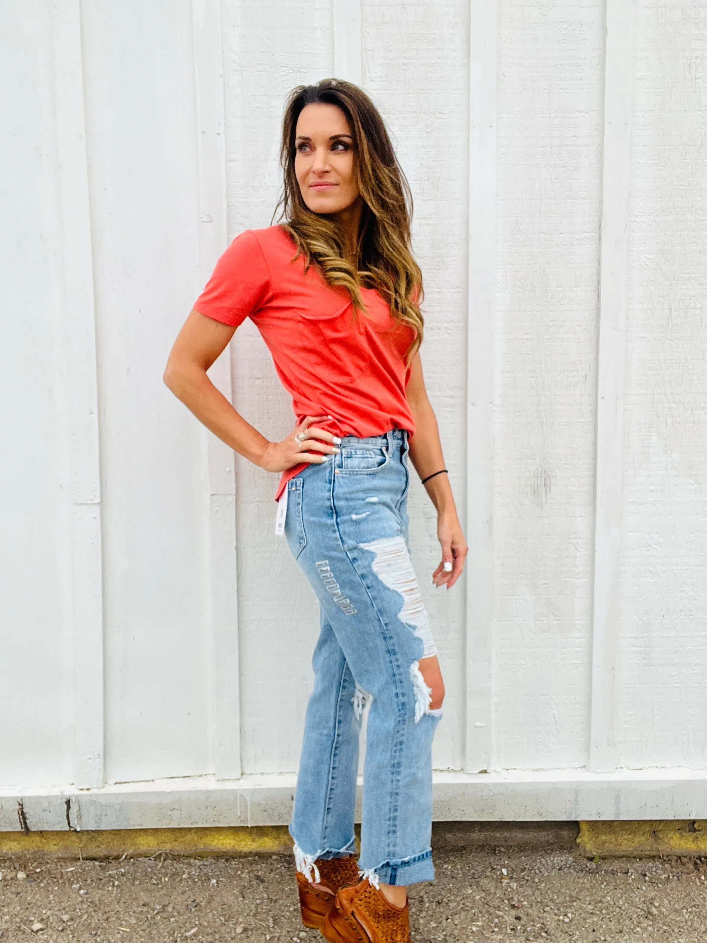 MICA Super High Rise Shredded Straight