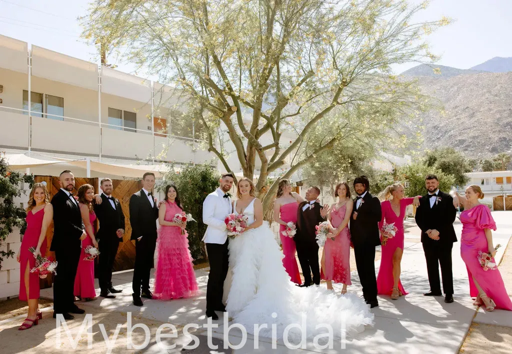 Mismatched Elegant One shoulder Simple Long Mermaid Bridesmaid Dressess, BDS0299