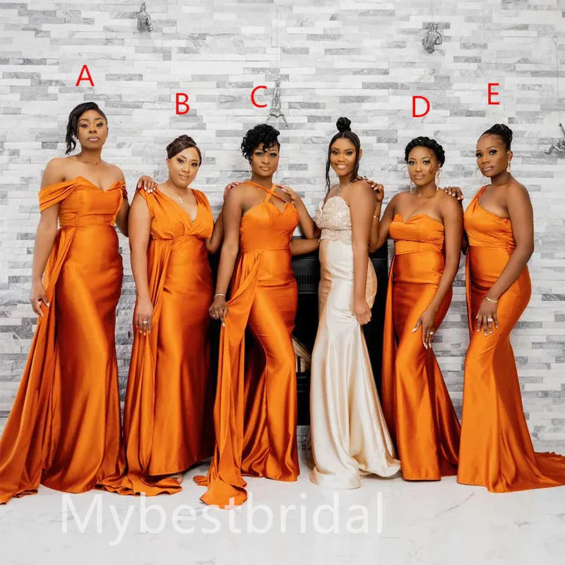 Mismatched Elegant Sweetheart Sleeveless Mermaid Bridesmaid Dressess, BDS0316