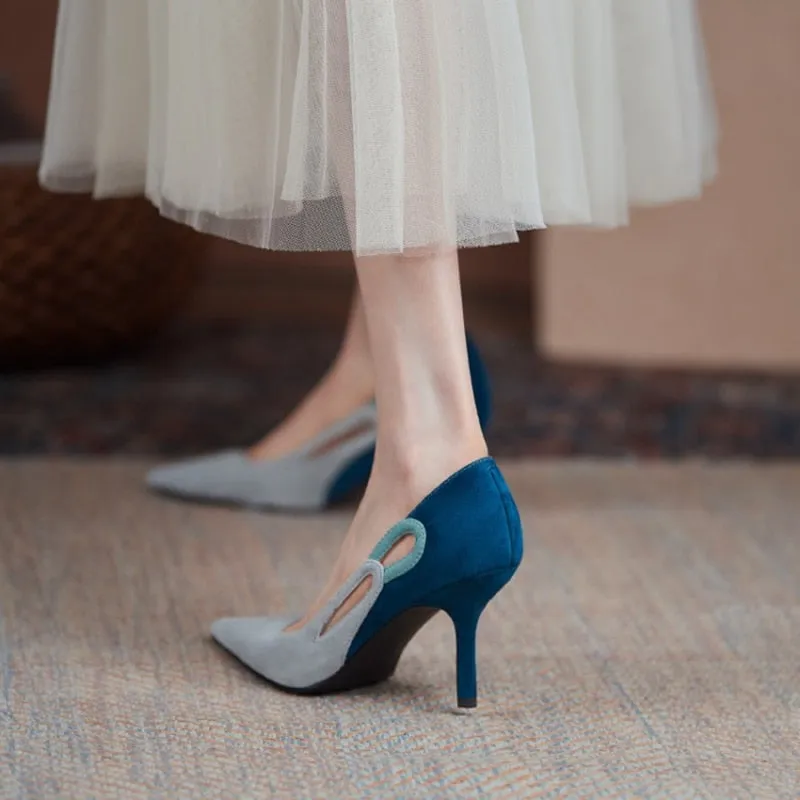 Mixed Colors High Heels Elegant Shoes